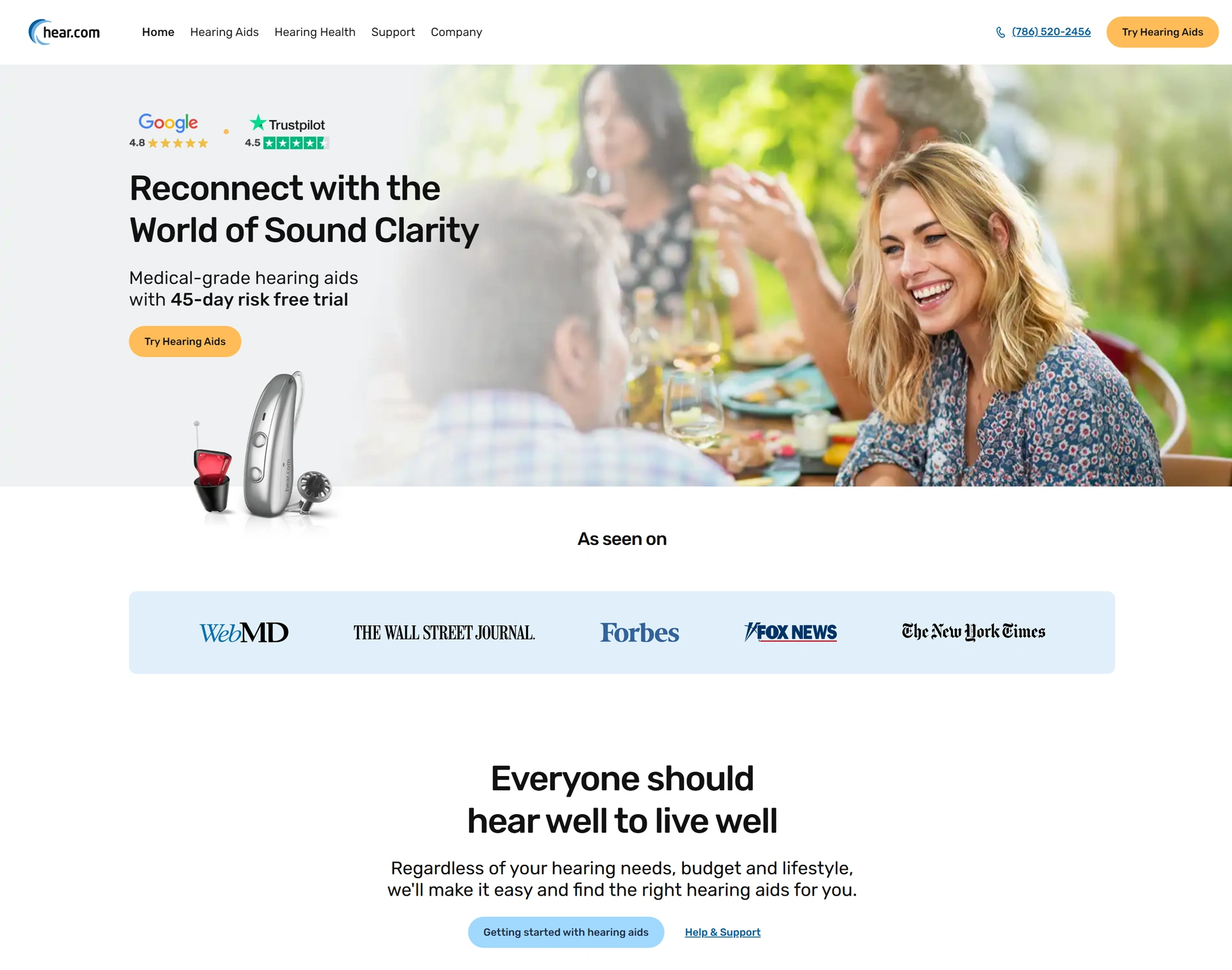 Hear.com project screenshot - Hearing Care Platform - HIPAA-Compliant Healthcare Portal featuring UX Design, React, Healthcare